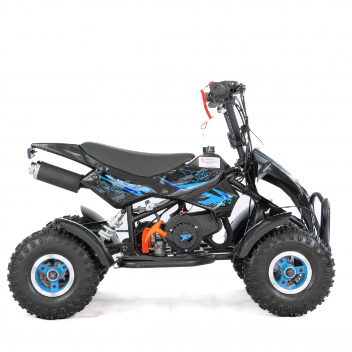 Mini atv XTR M4/4, roti 4 inch, 50cc, 2 timpi, pornire la sfoara , culoare negru/albastru [2]