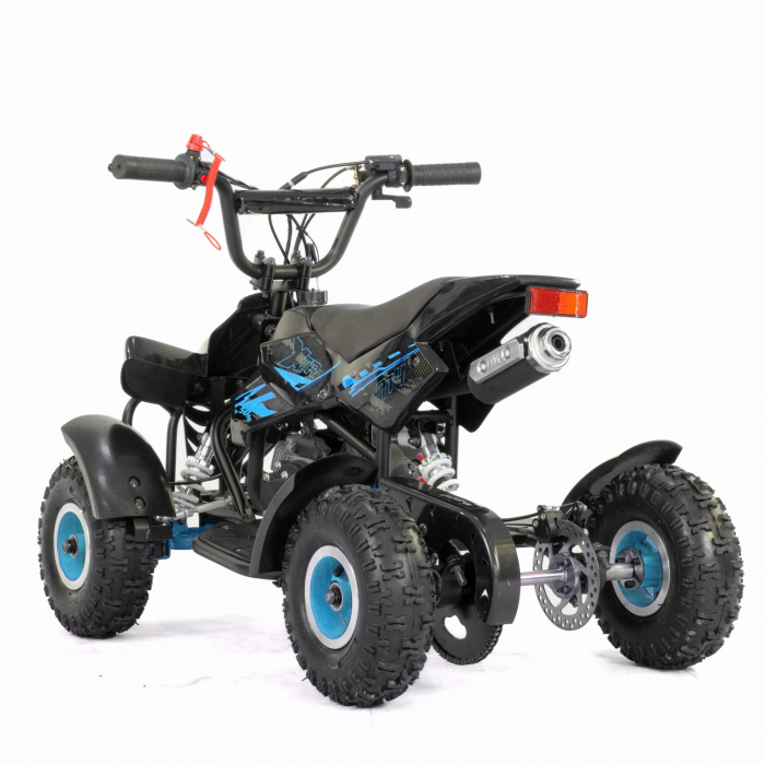 Mini atv XTR M4/4, roti 4 inch, 50cc, 2 timpi, pornire la sfoara , culoare negru/albastru [6]