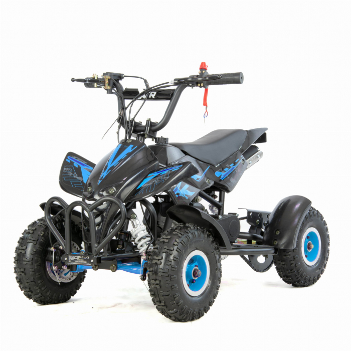Mini atv XTR M4/4, roti 4 inch, 50cc, 2 timpi, pornire la sfoara , culoare negru/albastru [4]