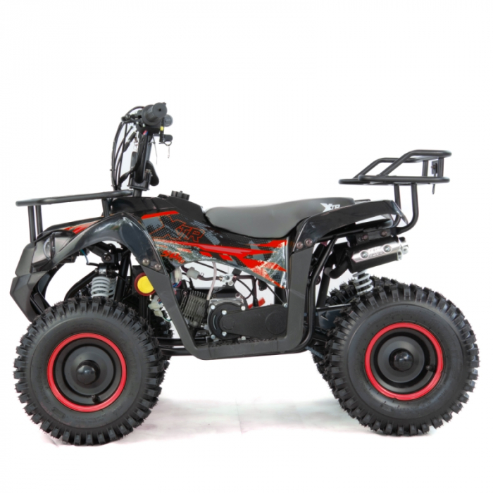 Mini atv XTR M9, roti 6inch, 50cc, 2 timpi, pornire la sfoara, culoare negru/rosu [5]