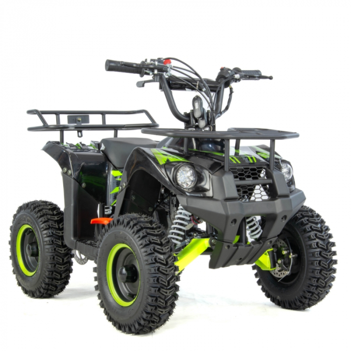 Mini atv XTR M9, roti 6inch, 50cc, 2 timpi, pornire la sfoara, culoare negru verde