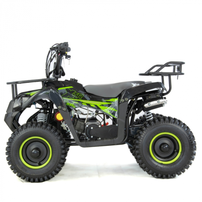 Mini atv XTR M9, roti 6inch, 50cc, 2 timpi, pornire la sfoara, culoare negru/verde [5]