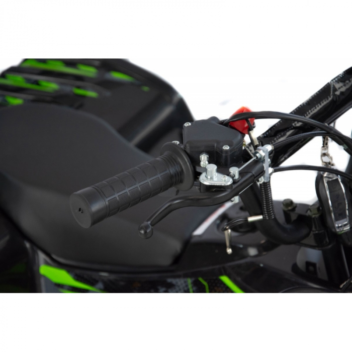 Mini atv XTR M9, roti 6inch, 50cc, 2 timpi, pornire la sfoara, culoare negru/verde [7]