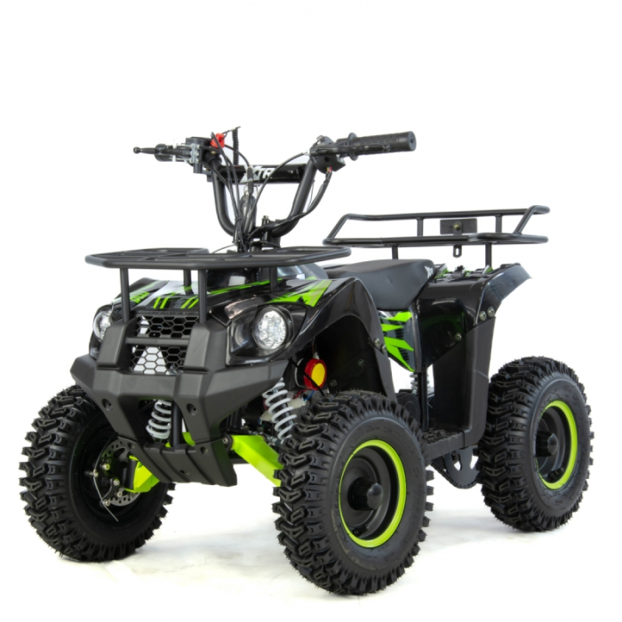 Mini atv XTR M9, roti 6inch, 50cc, 2 timpi, pornire la sfoara, culoare negru/verde [6]