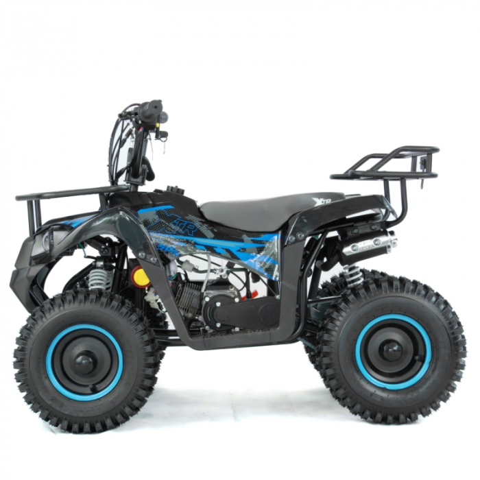 Mini atv XTR M9, roti 6inch, 50cc, 2 timpi, pornire la sfoara, culoare negru/albastru [5]