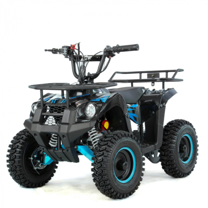 Mini atv XTR M9, roti 6inch, 50cc, 2 timpi, pornire la sfoara, culoare negru/albastru [4]