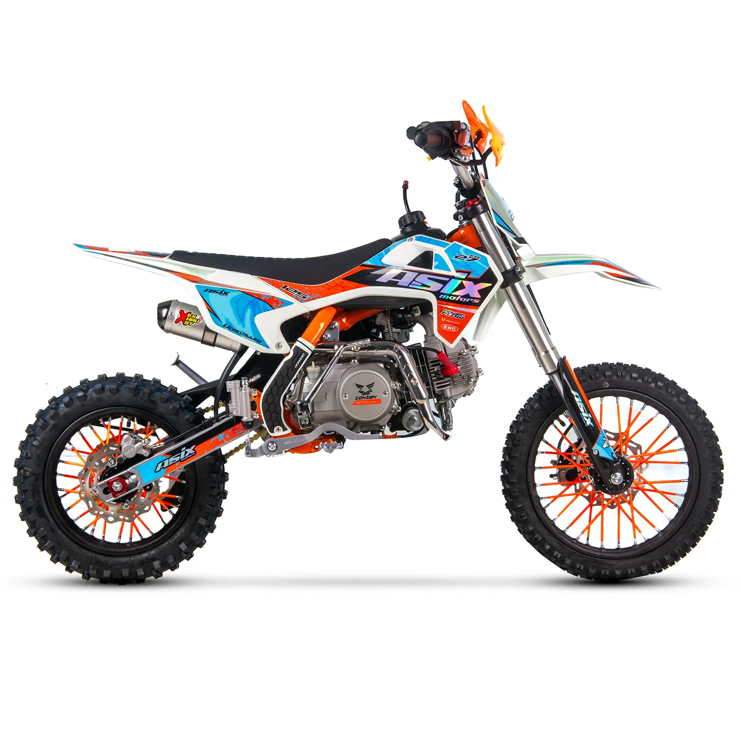 Motocicleta Enduro/Cross Asix XB27 A1, 125cc, 4T, roti 14"/12", pornire electromotor, culoare portocaliu/albastru [2]