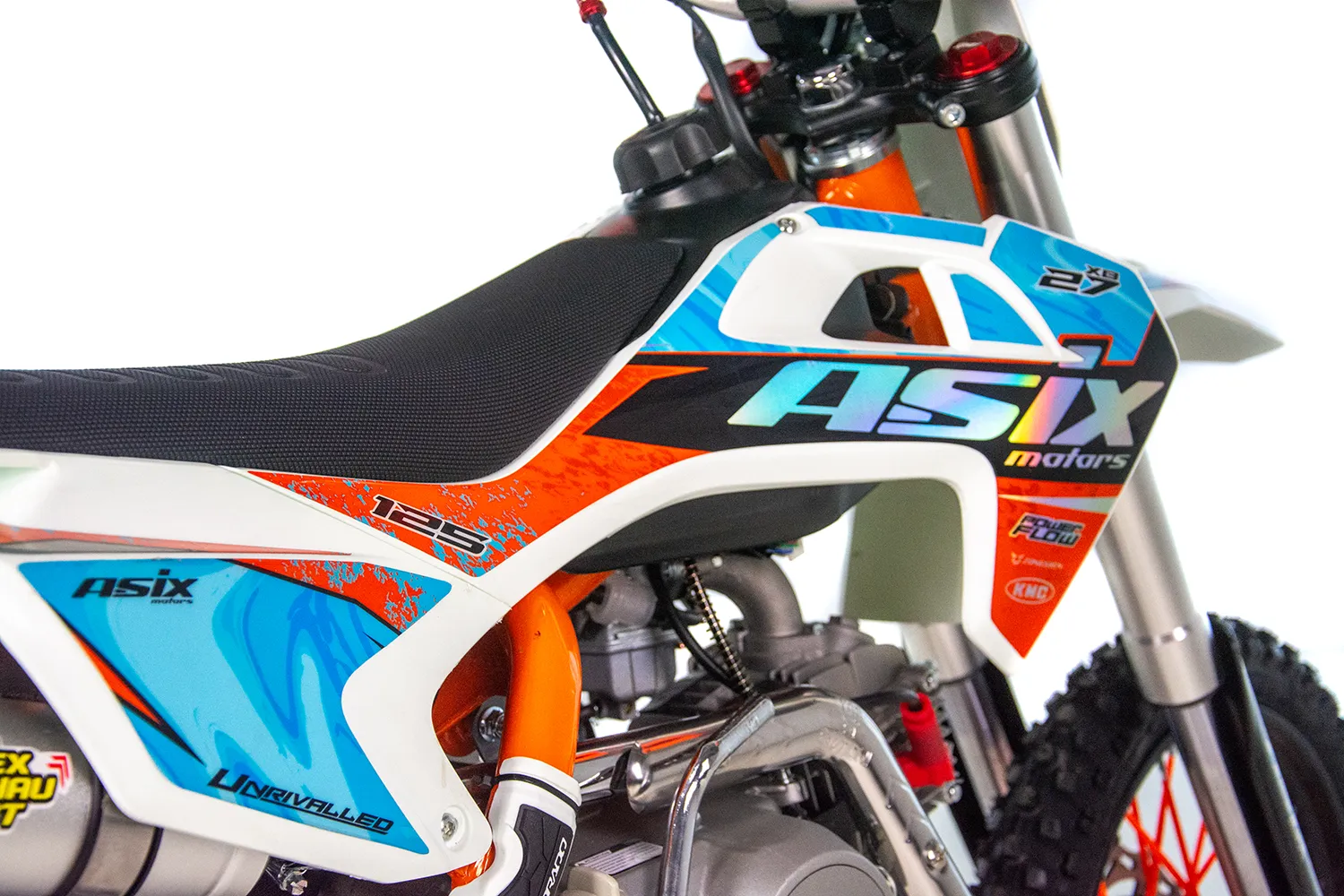 Motocicleta Enduro/Cross Asix XB27 A1, 125cc, 4T, roti 14"/12", pornire electromotor, culoare portocaliu/albastru [8]