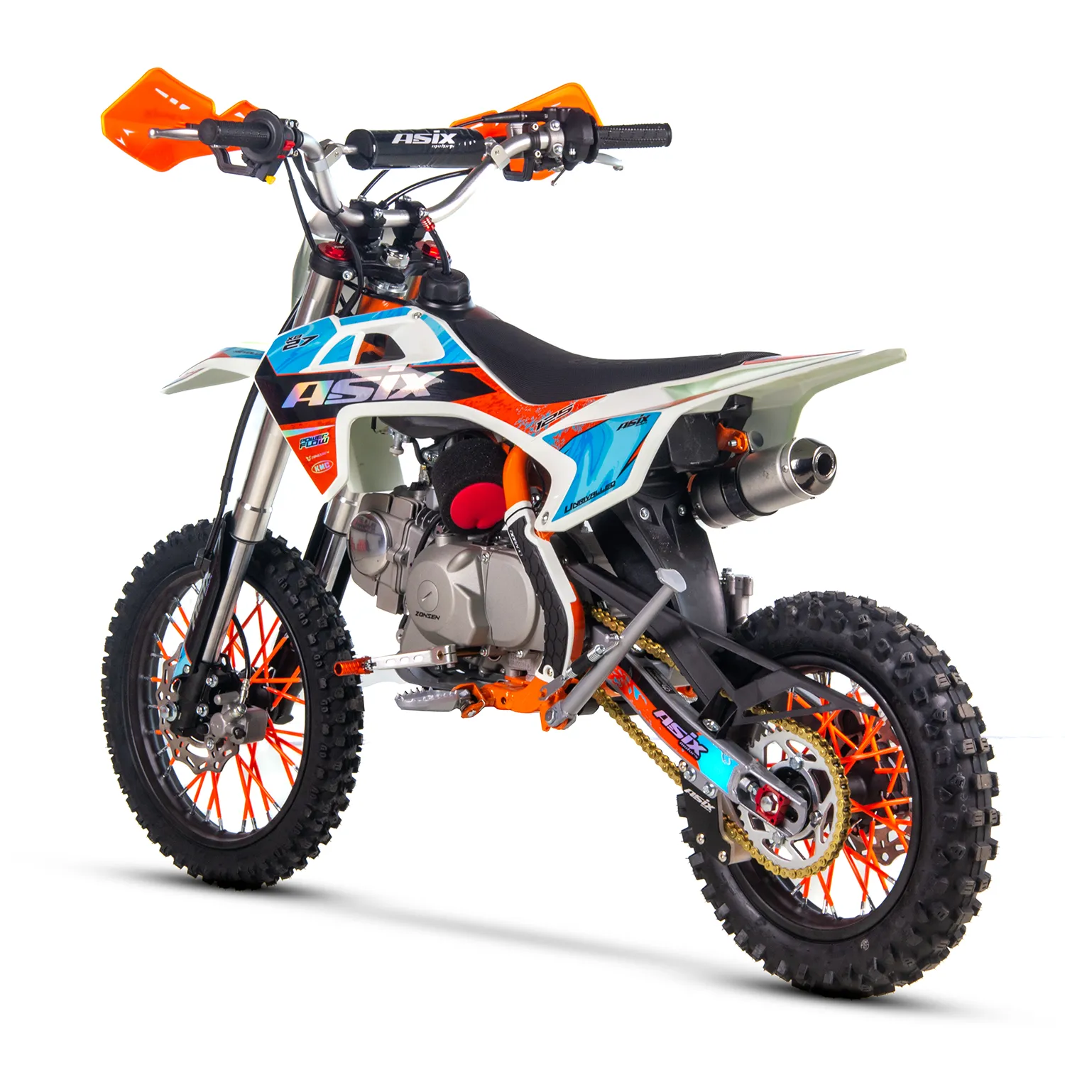 Motocicleta Enduro/Cross Asix XB27 A1, 125cc, 4T, roti 14"/12", pornire electromotor, culoare portocaliu/albastru [6]