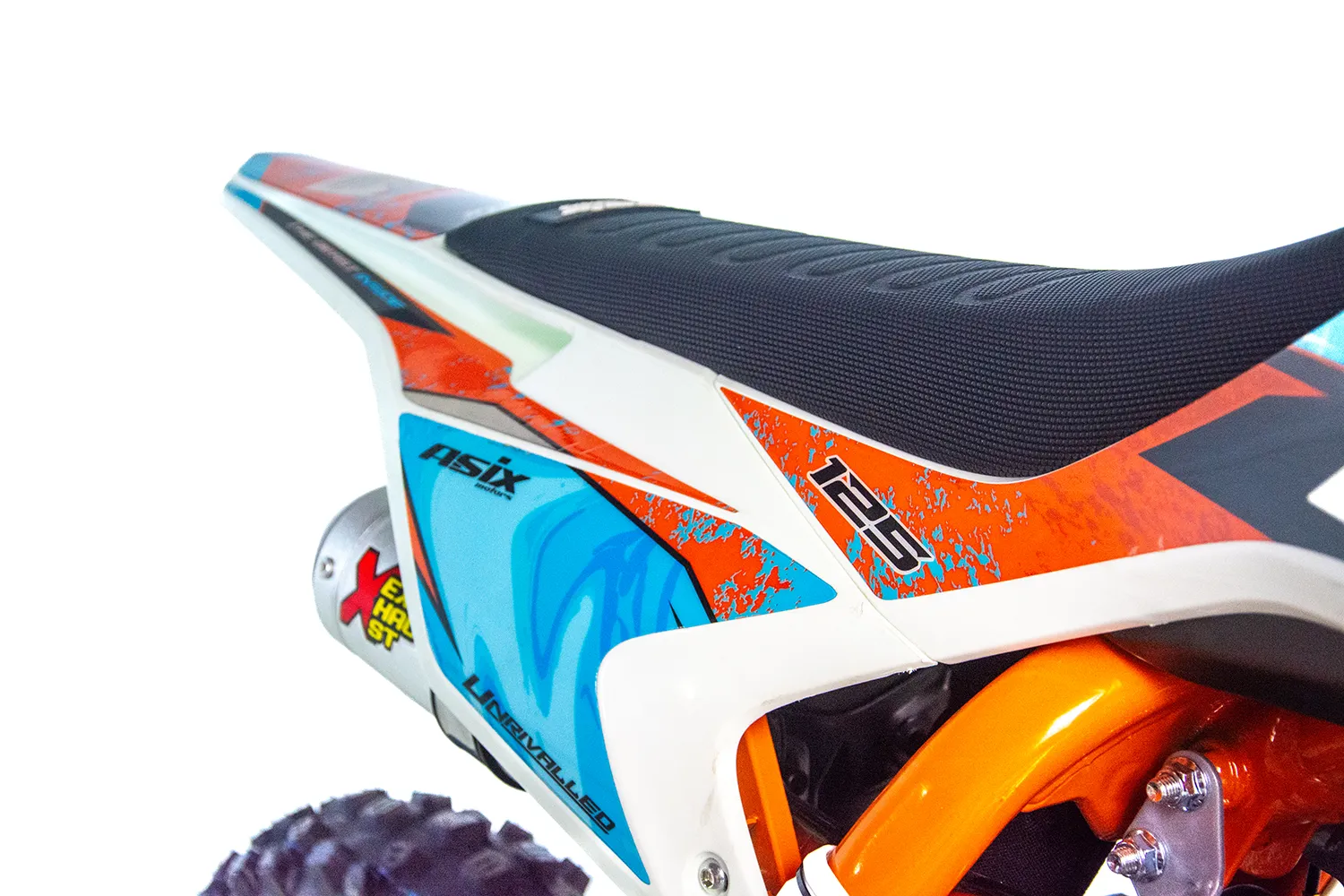 Motocicleta Enduro/Cross Asix XB27 A1, 125cc, 4T, roti 14"/12", pornire electromotor, culoare portocaliu/albastru [12]