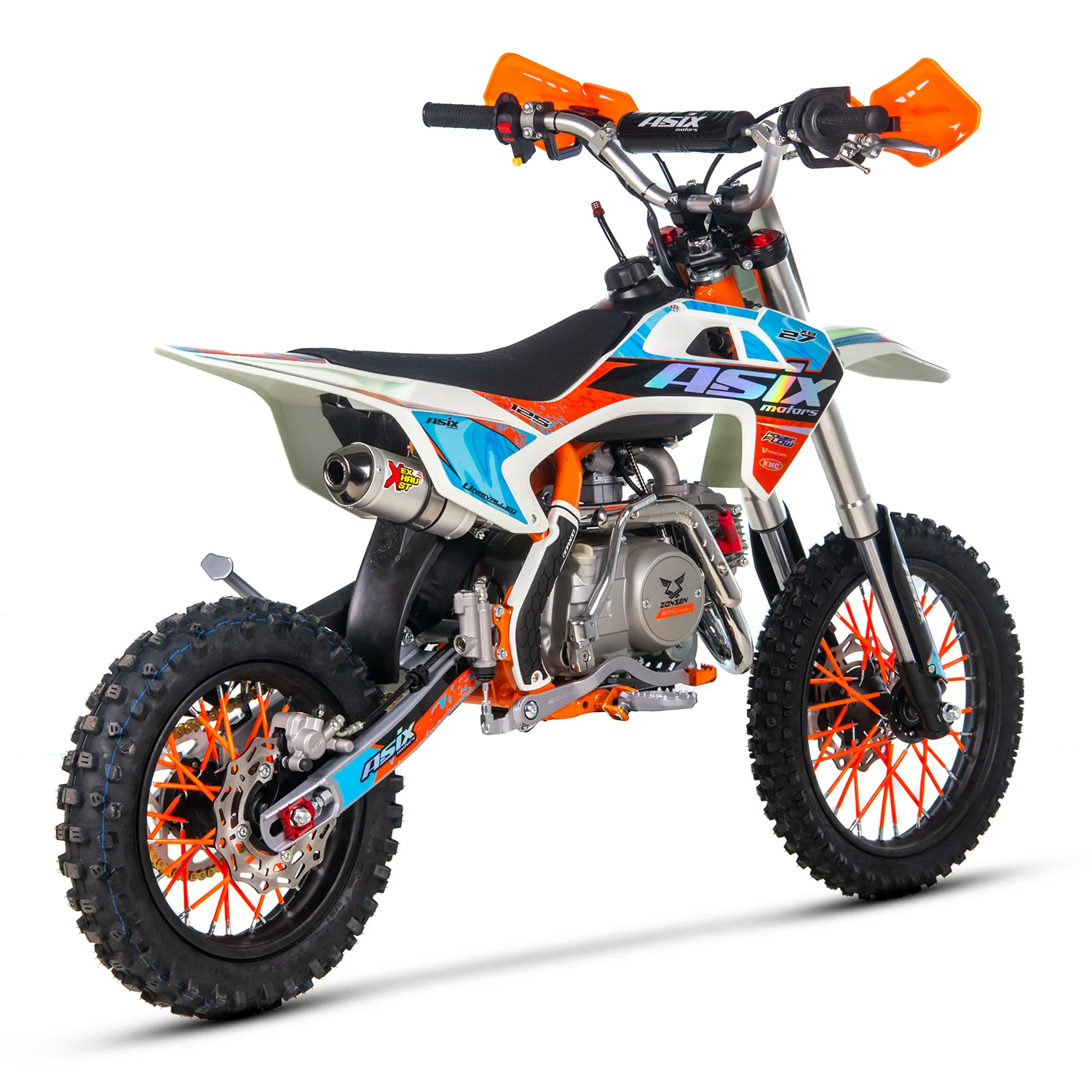 Motocicleta Enduro/Cross Asix XB27 A1, 125cc, 4T, roti 14"/12", pornire electromotor, culoare portocaliu/albastru [3]