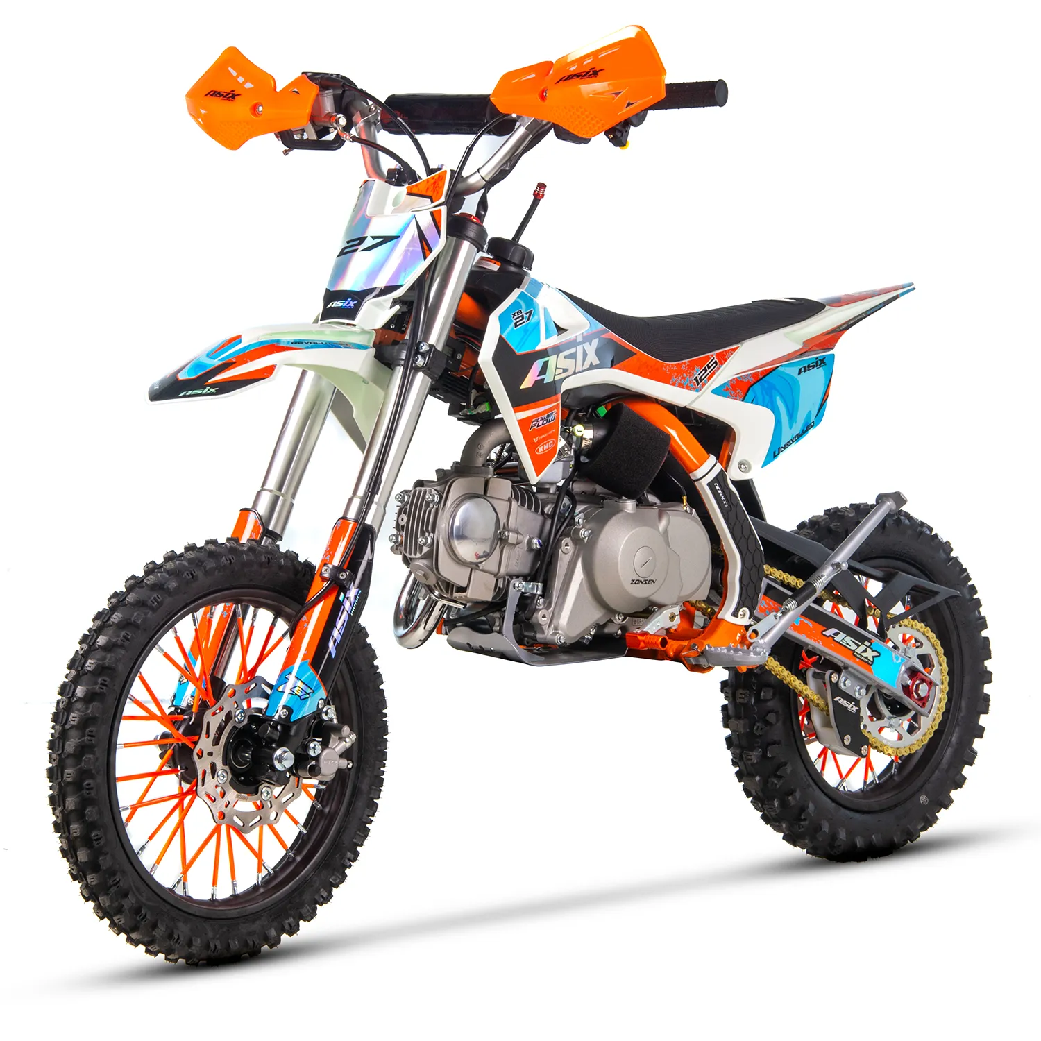 Motocicleta Enduro/Cross Asix XB27 A1, 125cc, 4T, roti 14"/12", pornire electromotor, culoare portocaliu/albastru [4]