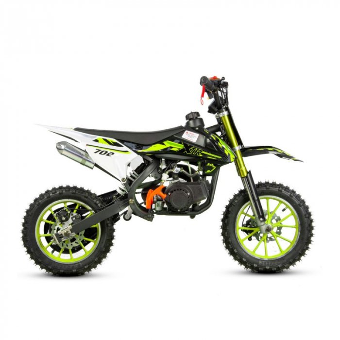 Mini Cross XTR 702, 50cc, 2 timpi, pornire electromotor, roti 10 inch, culoare negru/verde [2]