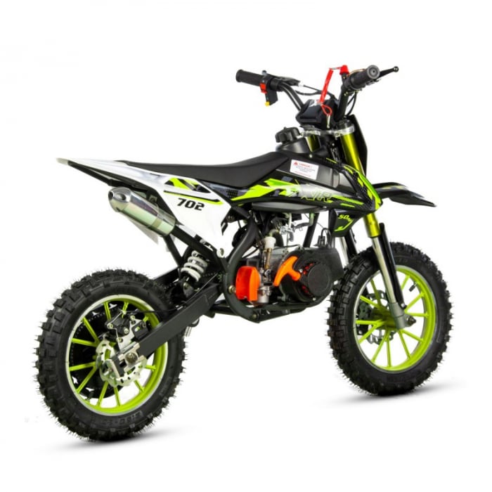 Mini Cross XTR 702, 50cc, 2 timpi, pornire electromotor, roti 10 inch, culoare negru/verde [3]