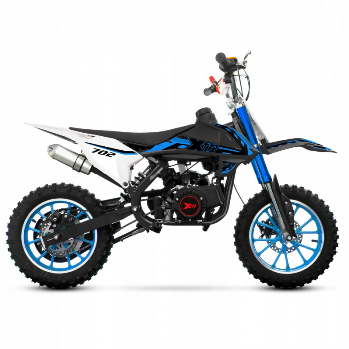 Mini Cross XTR 702, 50cc, 2 timpi, pornire sfoara, roti 10 inch, culoare negru/albastru [4]