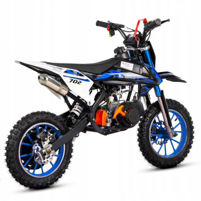 Mini Cross XTR 702, 50cc, 2 timpi, pornire sfoara, roti 10 inch, culoare negru/albastru [3]