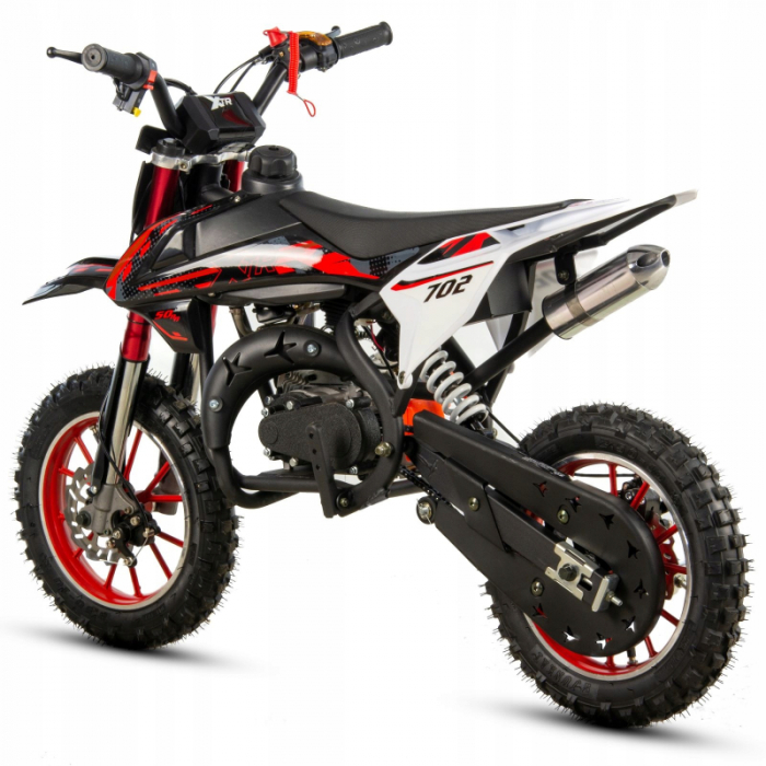 Mini Cross XTR 702, 50cc, 2 timpi, pornire sfoara, roti 10 inch, culoare negru/rosu [3]