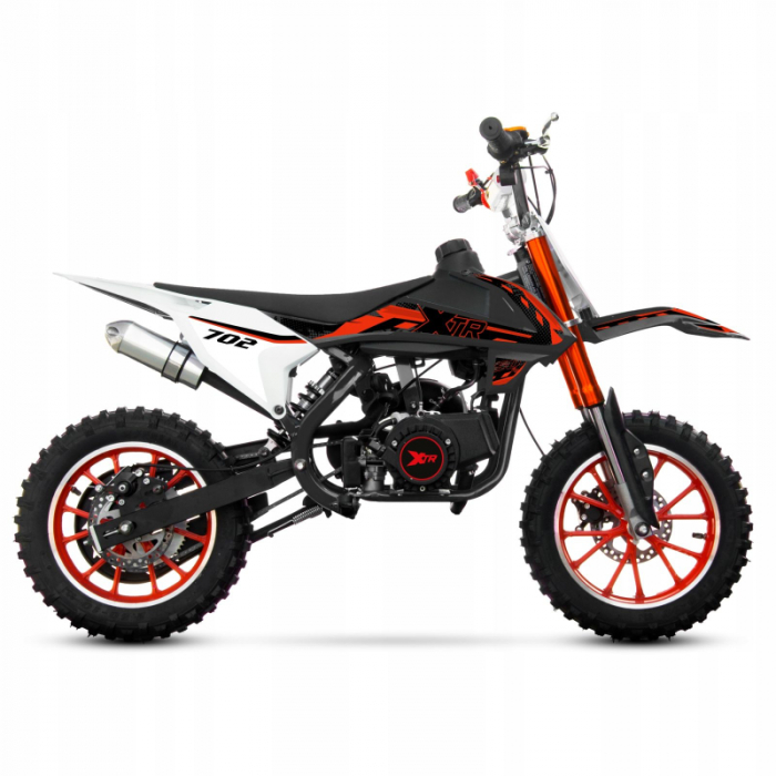 Mini Cross XTR 702, 50cc, 2 timpi, pornire sfoara, roti 10 inch, culoare negru/rosu [4]