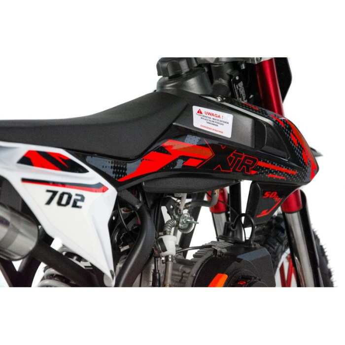 Mini Cross XTR 702, 50cc, 2 timpi, pornire sfoara, roti 10 inch, culoare negru/rosu [7]