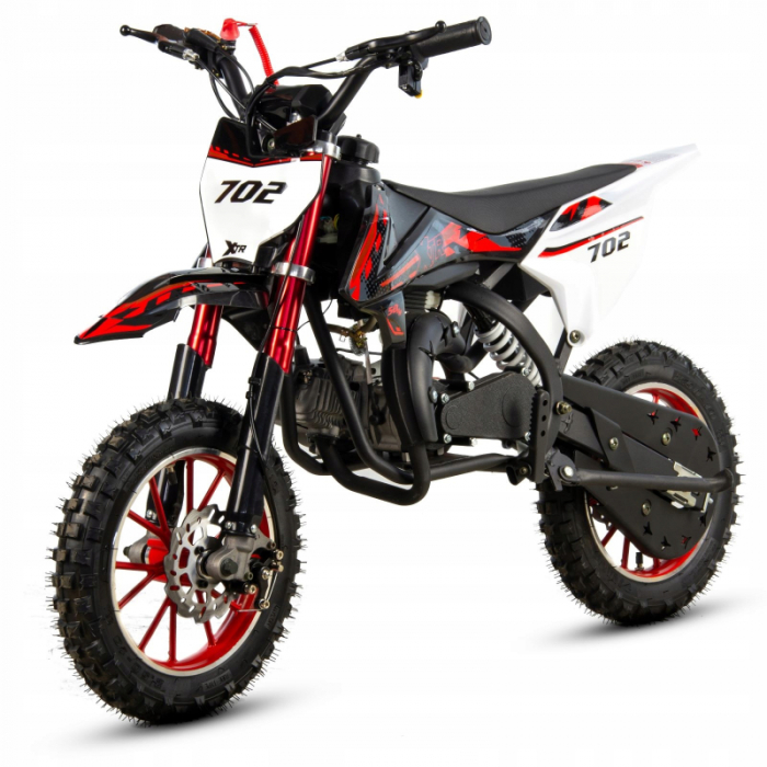 Mini Cross XTR 702, 50cc, 2 timpi, pornire sfoara, roti 10 inch, culoare negru/rosu [2]