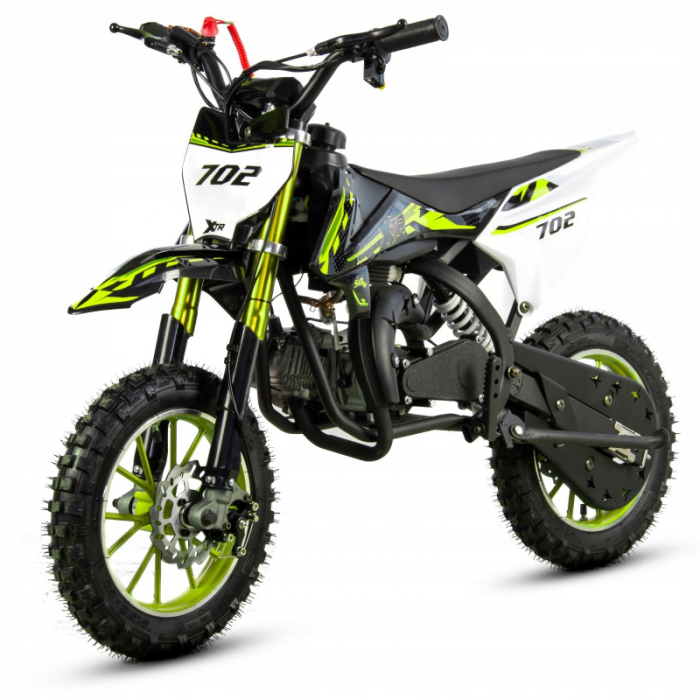 Mini Cross XTR 702, 50cc, 2 timpi, pornire sfoara, roti 10 inch, culoare negru/verde [2]