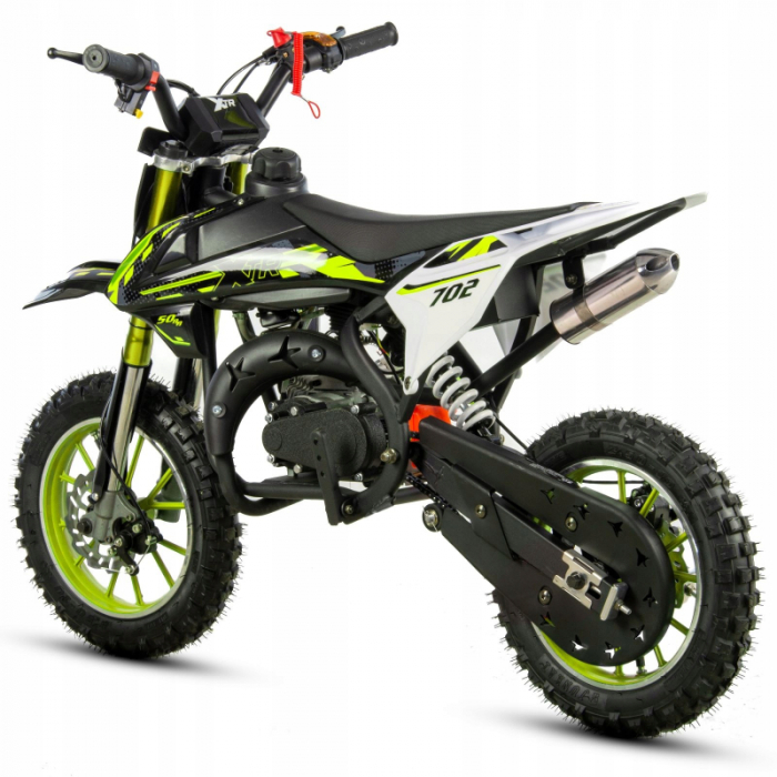 Mini Cross XTR 702, 50cc, 2 timpi, pornire sfoara, roti 10 inch, culoare negru/verde [3]