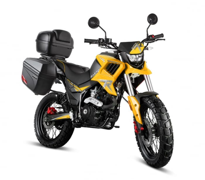 Motocicleta Barton Hyper 125cc, culoare negru galben, cu topcase