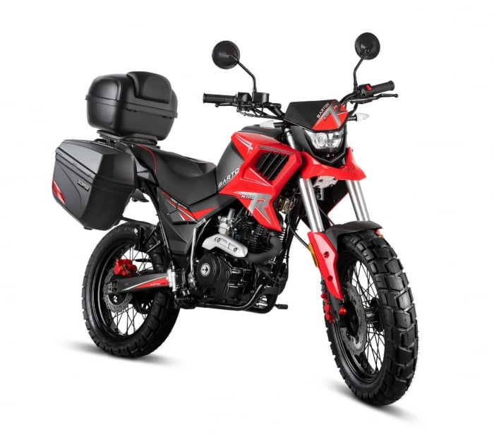 Motocicleta Barton Hyper 125cc, culoare negru rosu, cu topcase