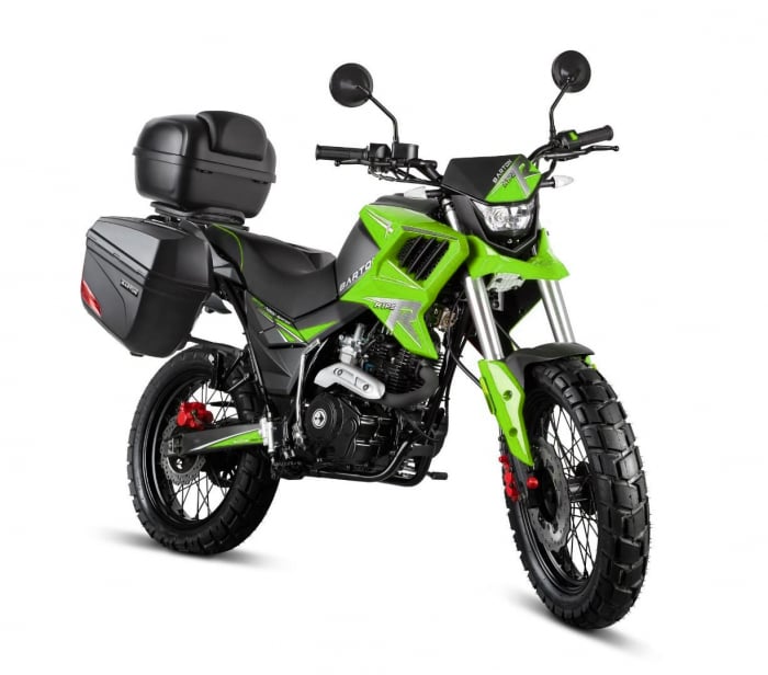 Motocicleta Barton Hyper 125cc, culoare negru verde, cu topcase