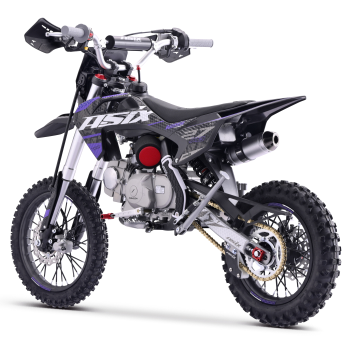 Motocicleta cross copii,Asix XB27 110cc,14/12,far,pornire electromotor,automat,negru-violet [5]