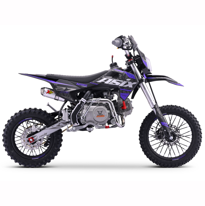 Motocicleta cross copii,Asix XB27 110cc,14/12,far,pornire electromotor,automat,negru-violet [4]