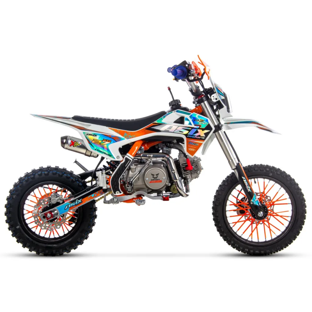 Motocicleta cross copii,Asix XB27 110cc,14/12,far,pornire electromotor,automat,negru-portocaliu [2]