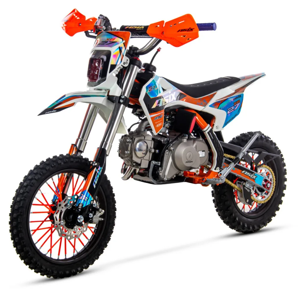 Motocicleta cross copii,Asix XB27 110cc,14/12,far,pornire electromotor,automat,negru-portocaliu [6]