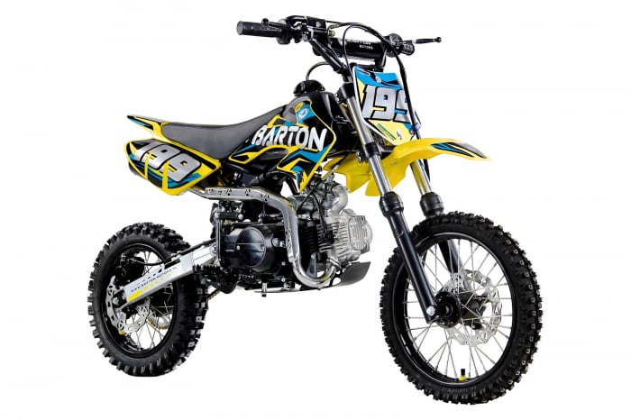 Motocicleta cross copii Barton DB125-3L, 125cc, 4T, roti 17 14 , culoare galben negru