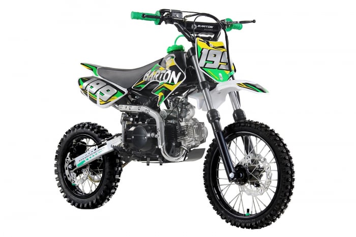 Motocicleta cross copii Barton DB125-3L, 125cc, 4T, roti 17 14  , culoare verde negru