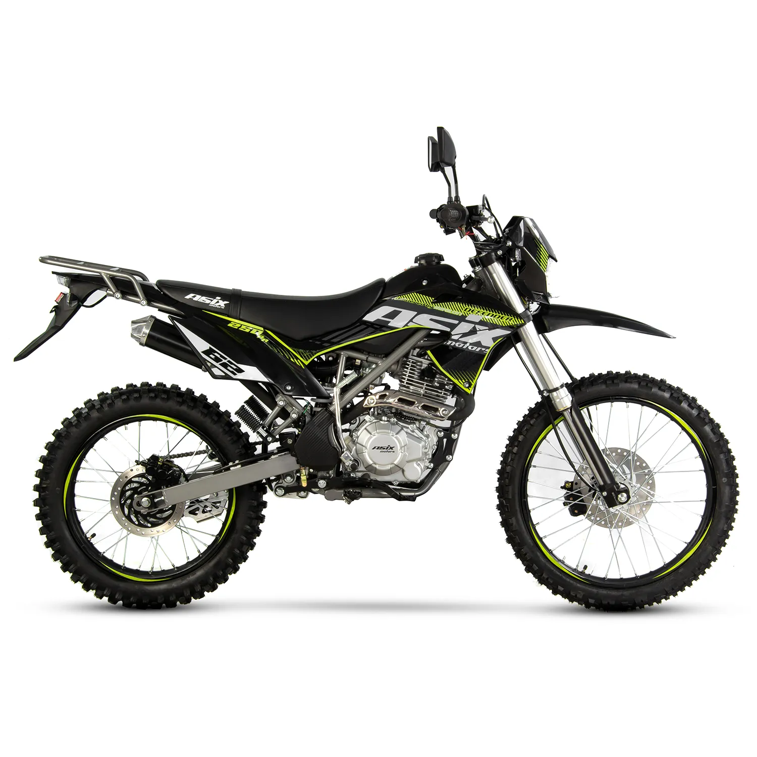 Motocicleta Cross/Enduro Asix Defender XB82, 250cc, roti 21/18", culoare negru/lime, pornire electric/picior [2]
