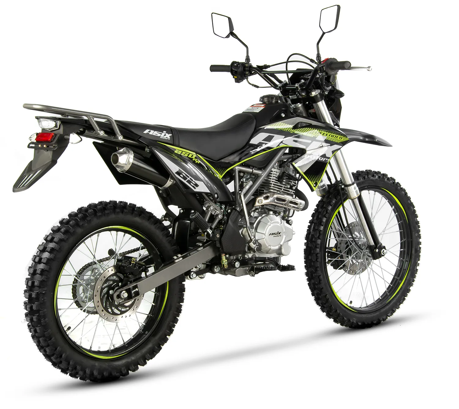 Motocicleta Cross/Enduro Asix Defender XB82, 250cc, roti 21/18", culoare negru/lime, pornire electric/picior [3]