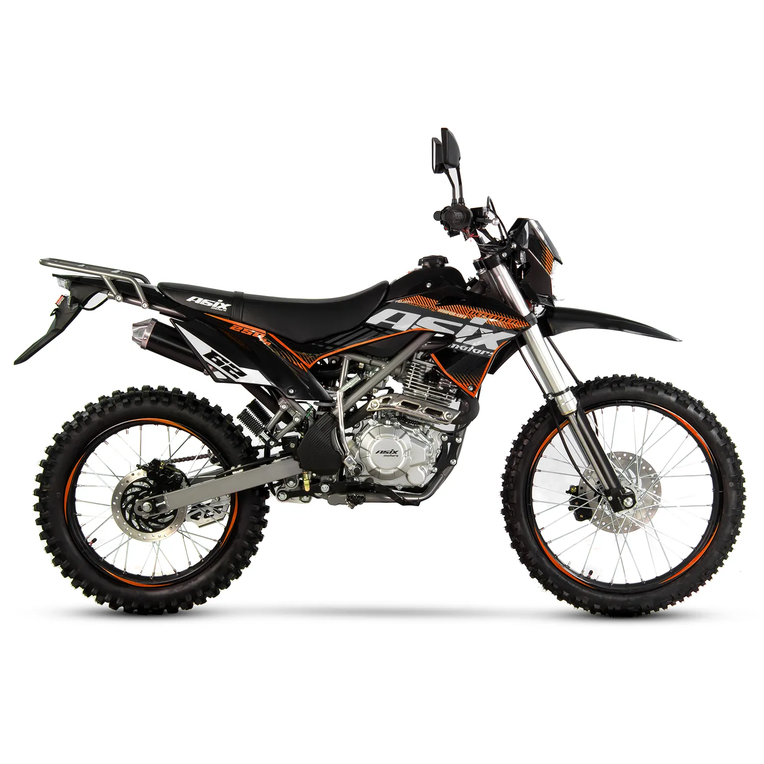 Motocicleta Cross/Enduro Asix Defender XB82, 250cc, roti 21/18", culoare negru/portocaliu, pornire electric/picior [2]