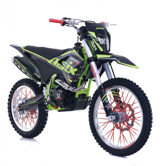 Motocicleta Cross Enduro Asix Lizzard 4T, 250cc, roti 21 18, pornire electromotor, culoare negru verde