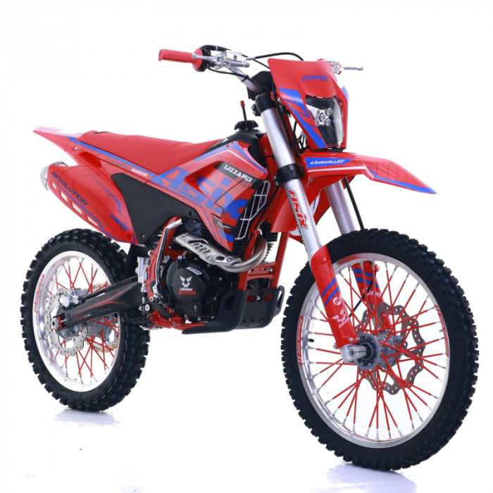 Motocicleta Cross Enduro Asix Lizzard 4T, 250cc, roti 21 18, pornire electromotor, culoare rosu albastru