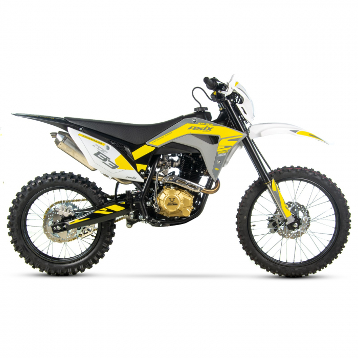 Motocicleta Cross/Enduro Asix XB83, 250cc, roti 21/18, culoare gri-galben, pornire electromotor [2]