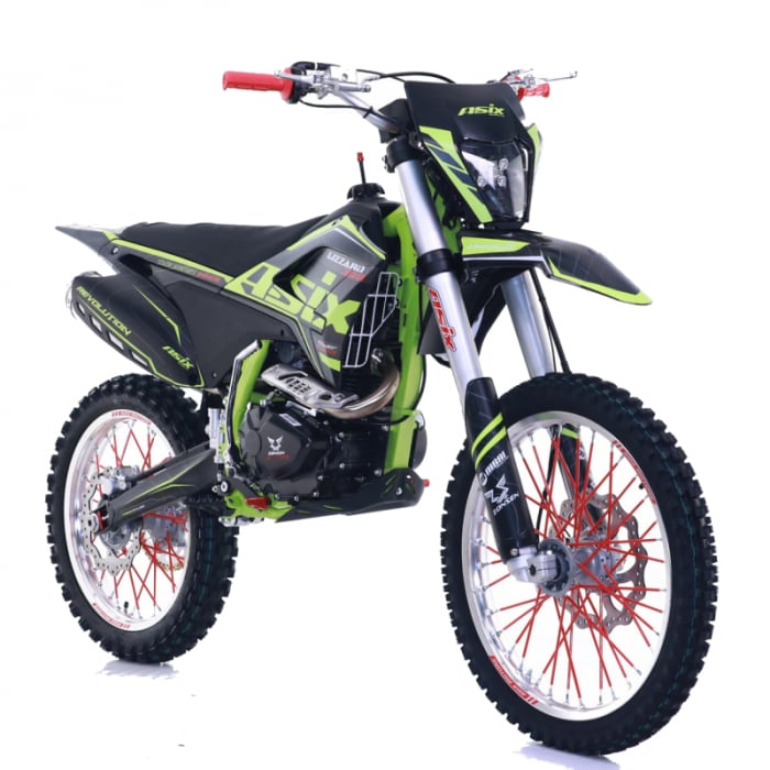 Motocicleta Cross Enduro, Asix Lizzard 4T, 300cc, roti 21 18, pornire electromotor, culoare negru lime