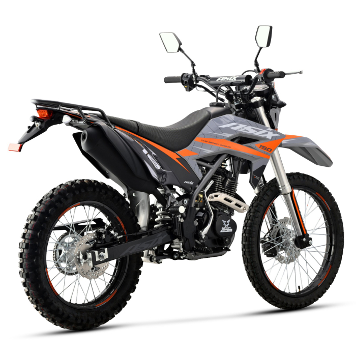 Motocicleta Cross/Enduro Asix XB72 A1, 150cc, roti 21/18, culoare gri/portocaliu, pornire electrica [4]