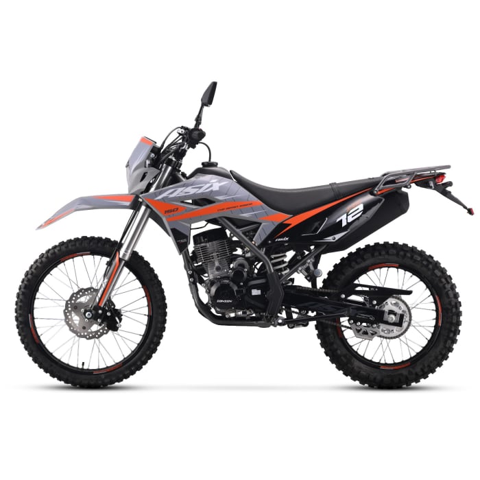 Motocicleta Cross/Enduro Asix XB72 A1, 150cc, roti 21/18, culoare gri/portocaliu, pornire electrica [2]