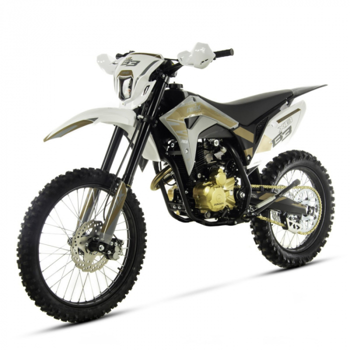 Motocicleta Cross Enduro Asix XB83 150cc, roti 21 18, culoare gri maro, pornire electromotor