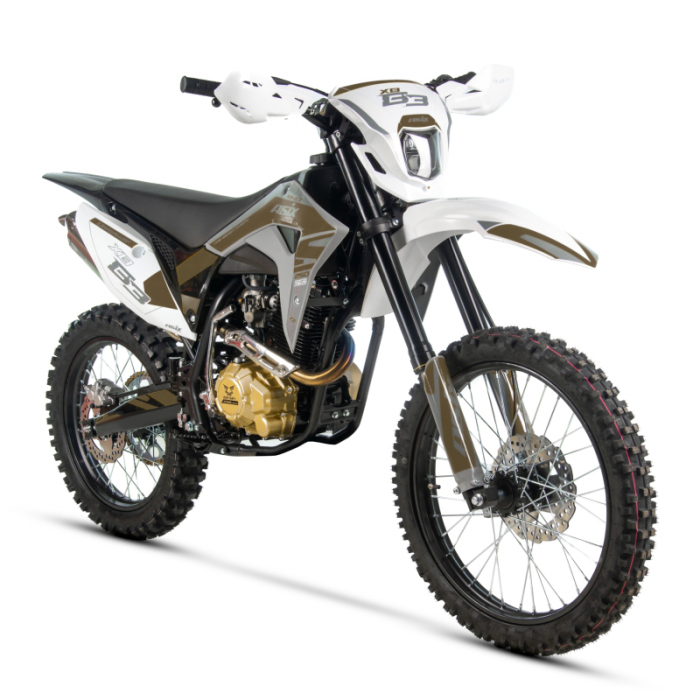 Motocicleta Cross Enduro Asix XB83, 250cc, roti 21 18, culoare gri-maro, pornire electromotor