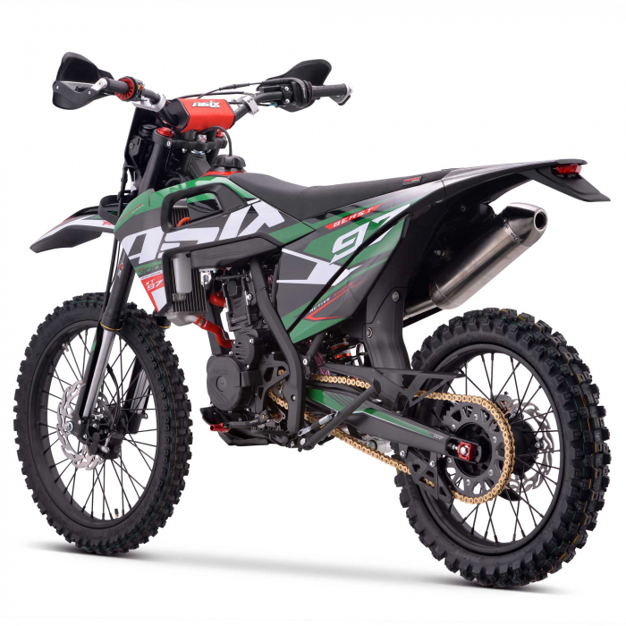 Motocicleta Cross/Enduro Asix XT97, 300cc, roti 21/18", culoare negru/verde, pornire electric/picior [5]
