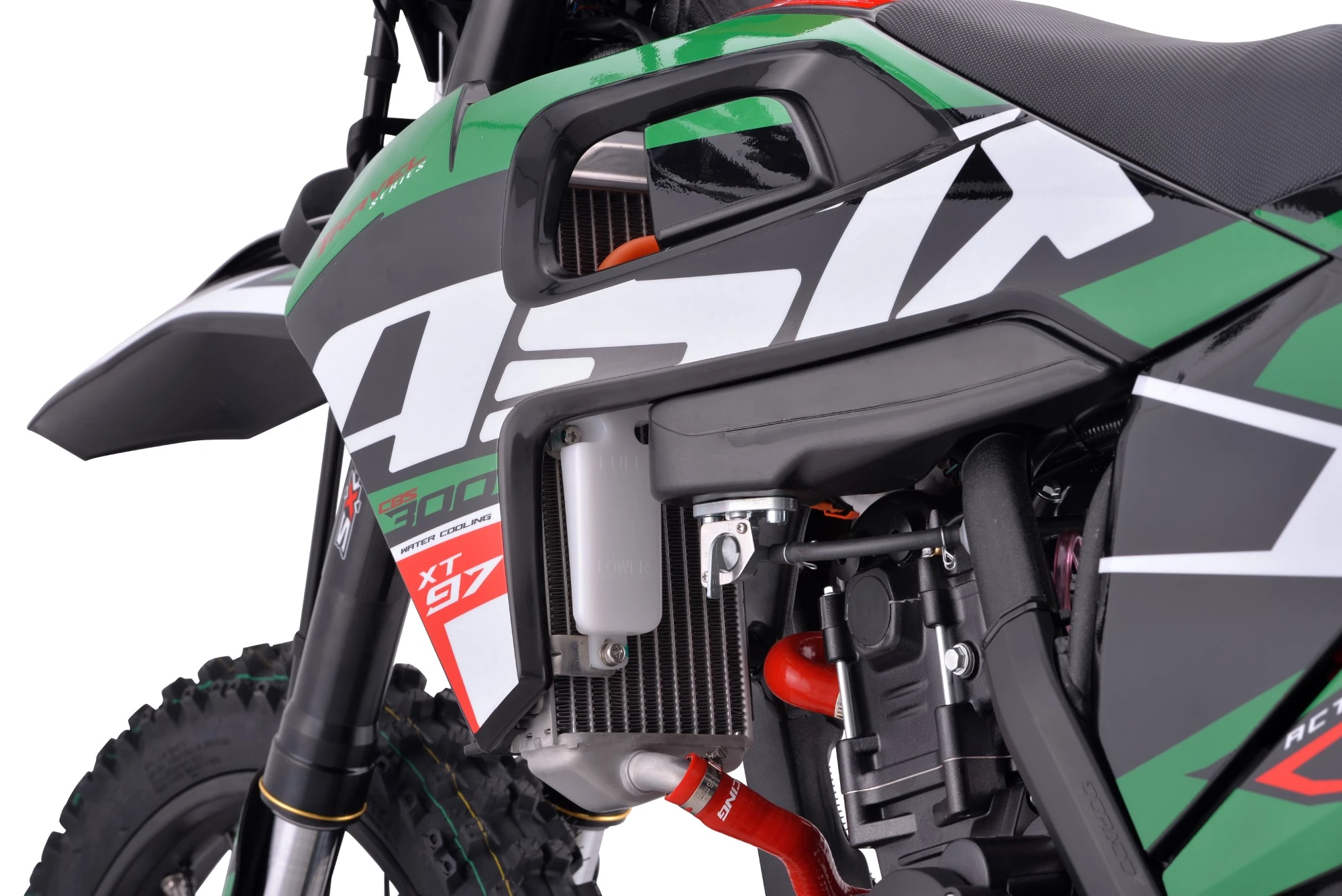 Motocicleta Cross/Enduro Asix XT97, 300cc, roti 21/18", culoare negru/verde, pornire electric/picior [20]