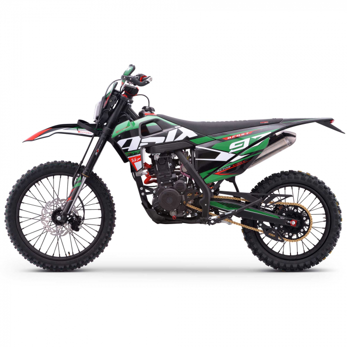 Motocicleta Cross/Enduro Asix XT97, 300cc, roti 21/18", culoare negru/verde, pornire electric/picior [6]
