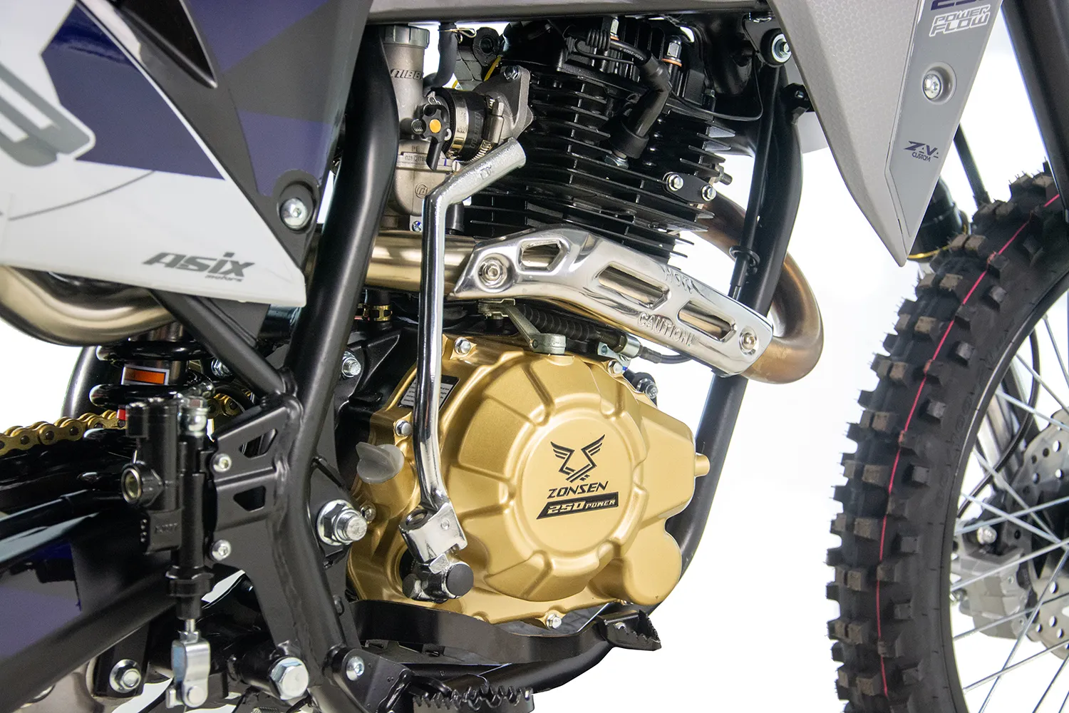 Motocicleta Cross/Enduro Asix XB83, 250cc, roti 21/18, culoare gri-maro, pornire electromotor [17]